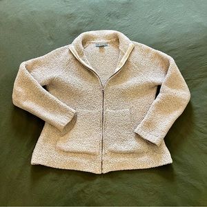 Natural Reflections Beige Cream Zip Up Cozy Sweater Size S